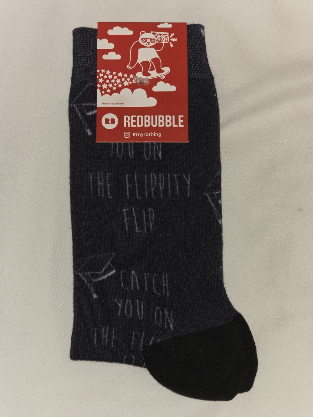 Redbubble Men’s Dark Gray Novelty Socks with Black Toe - The Office
